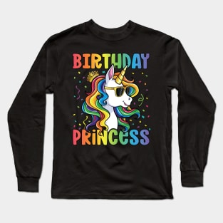 Birthday Princess Shirt Unicorn Girl Long Sleeve T-Shirt